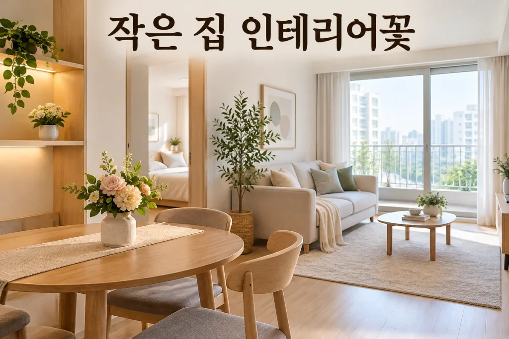 작은 집 인테리어꽃 선택, 화병 조화·미니 화분·인조나무 자리 비교